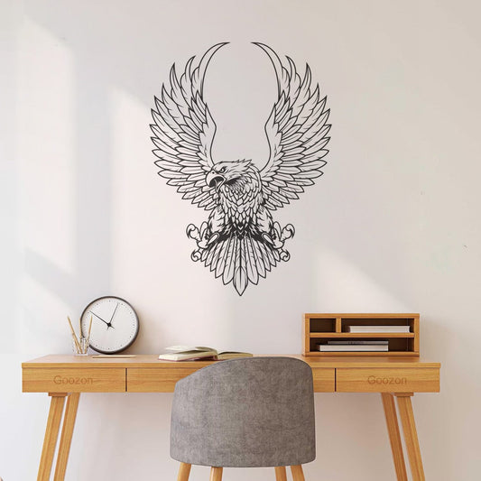Vinyl Wall Stickers An Eagle Flying With An Angry Face On And Multiple Size Options