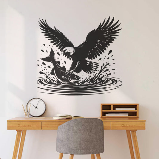 Engraving Decals An Eagle With Fish In The Water Personalized Customization