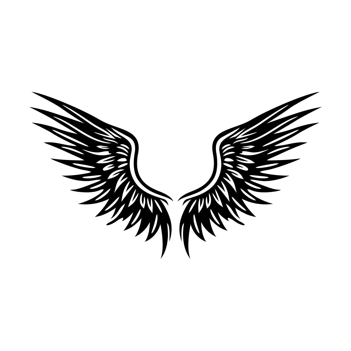 Engraving Stickers Angel Wings Silhouette Vintage Wings On Wings Tattoo Culture