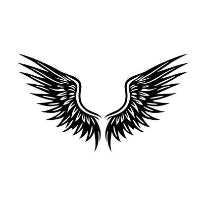 Engraving Stickers Angel Wings Silhouette Vintage Wings On Wings Tattoo Culture