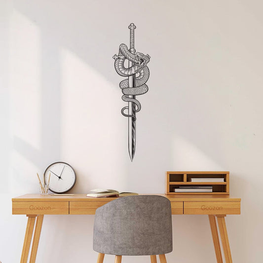 Wall Decals Of A Snake On A Sword Multiple Size Options