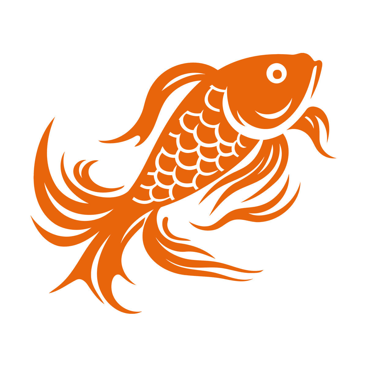 Engraving Decals Of A Stylized Koi Fish Perfect It Won'T Fall Off