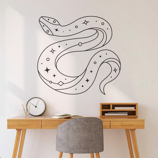 Lettering Stickers Snake Silhouette With En Mystical Elements Car Body Decoration