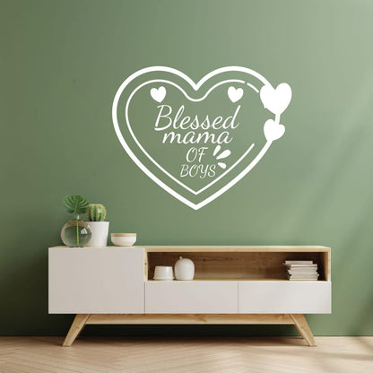 Fine Carving Decals Blessed Mama Of Boys Mother Day Glass Stickers