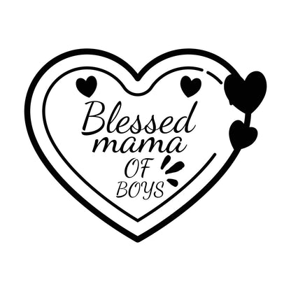 Fine Carving Decals Blessed Mama Of Boys Mother Day Glass Stickers