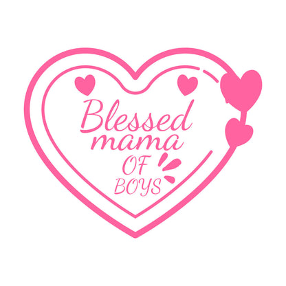 Fine Carving Decals Blessed Mama Of Boys Mother Day Glass Stickers