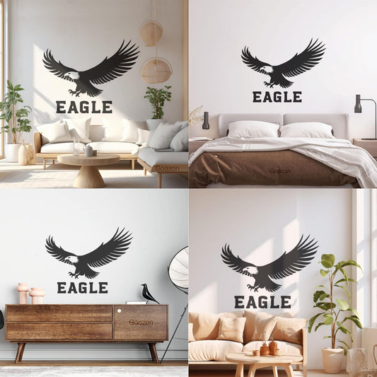 Bold Eagle Logo Silhouette Lettering Decals Window Decals