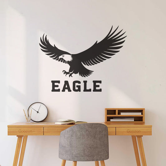 Bold Eagle Logo Silhouette Lettering Decals Window Decals