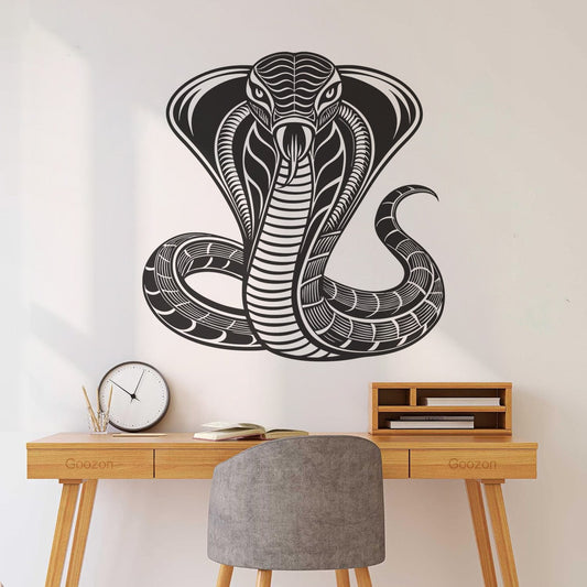 Cobra Snake Silhouette Lettering Stickers Waterproof