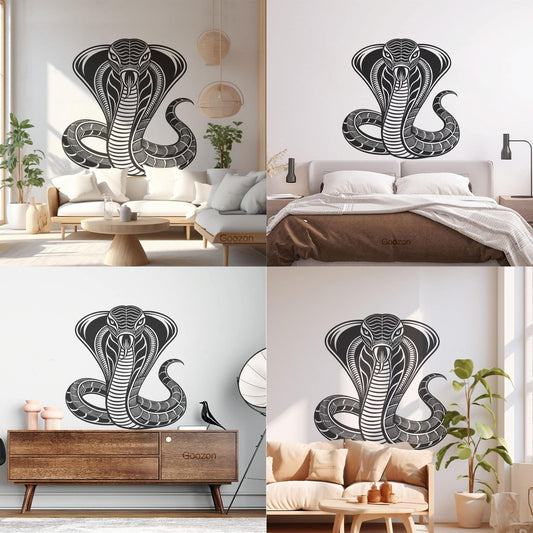 Cobra Snake Silhouette Lettering Stickers Waterproof