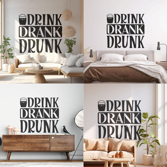 Drink Drank Drunk Lettering Decals Personalized Customization