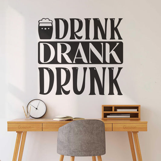 Drink Drank Drunk Lettering Decals Personalized Customization