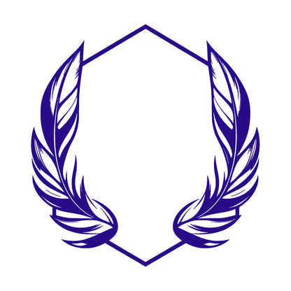 Vinyl Wall Stickers Elegant And Featuring Stylized Feathers Flanking A Geometric Hexagonal Frame Ideal Store Decoration