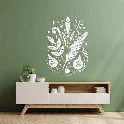 Wall Decals Elegant And Festive Feathers Ornaments And Botanical Elements In A Graceful Design Tattoo Culture