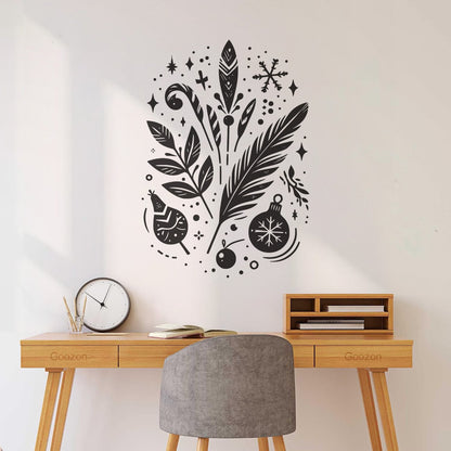 Wall Decals Elegant And Festive Feathers Ornaments And Botanical Elements In A Graceful Design Tattoo Culture