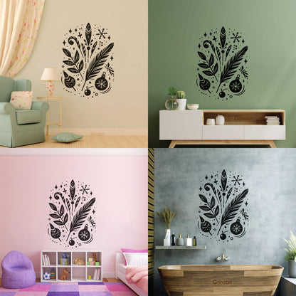 Wall Decals Elegant And Festive Feathers Ornaments And Botanical Elements In A Graceful Design Tattoo Culture