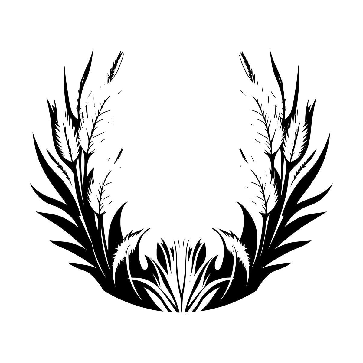 Vinyl Wall Stickers Elegant Floral Pattern With Leaves Feathers Can Modify And Add Information