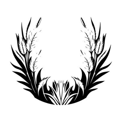 Vinyl Wall Stickers Elegant Floral Pattern With Leaves Feathers Can Modify And Add Information