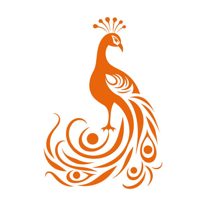 Wall Vinyl Sticker Decor Elegant And Silhouette Of A Peacock With It'S Tail Feathers Spread Wide Tattoo Culture