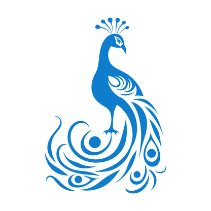 Wall Vinyl Sticker Decor Elegant And Silhouette Of A Peacock With It'S Tail Feathers Spread Wide Tattoo Culture