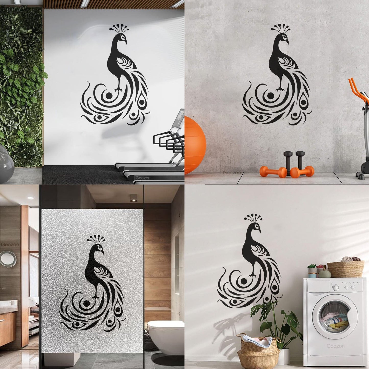 Wall Vinyl Sticker Decor Elegant And Silhouette Of A Peacock With It'S Tail Feathers Spread Wide Tattoo Culture