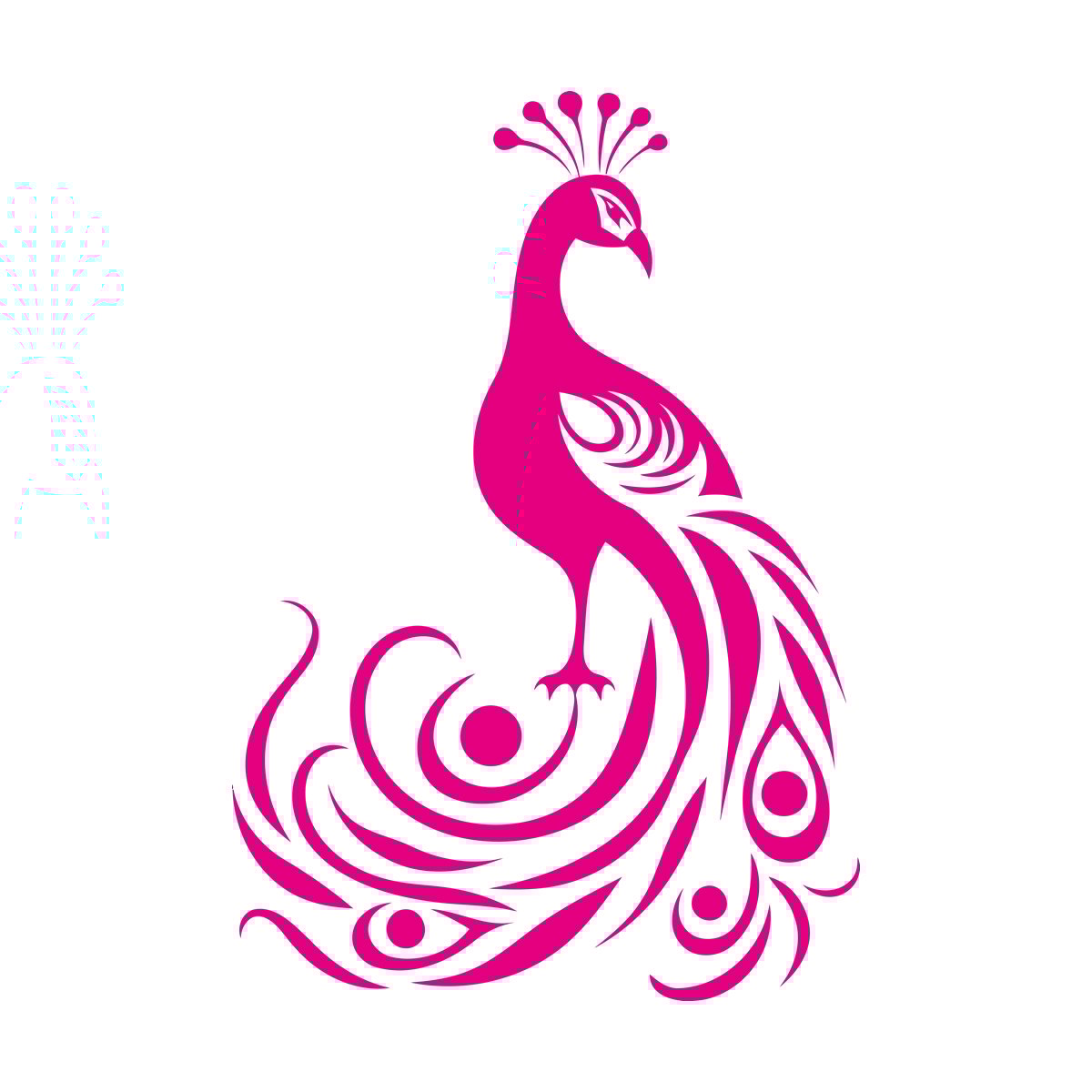 Wall Vinyl Sticker Decor Elegant And Silhouette Of A Peacock With It'S Tail Feathers Spread Wide Tattoo Culture