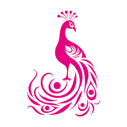 Wall Vinyl Sticker Decor Elegant And Silhouette Of A Peacock With It'S Tail Feathers Spread Wide Tattoo Culture