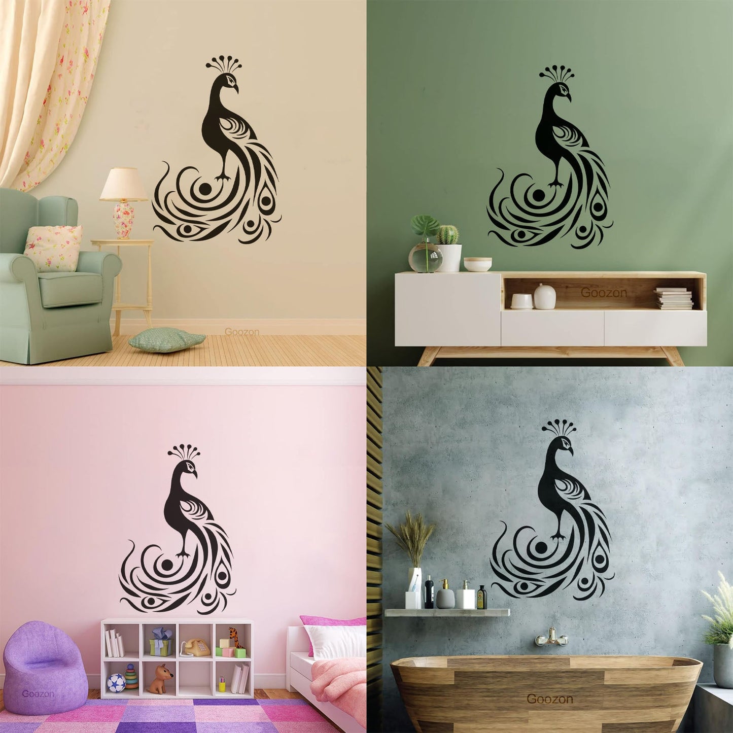 Wall Vinyl Sticker Decor Elegant And Silhouette Of A Peacock With It'S Tail Feathers Spread Wide Tattoo Culture