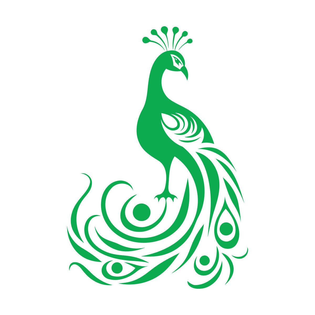 Wall Vinyl Sticker Decor Elegant And Silhouette Of A Peacock With It'S Tail Feathers Spread Wide Tattoo Culture
