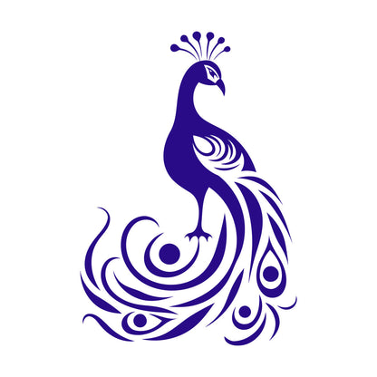 Wall Vinyl Sticker Decor Elegant And Silhouette Of A Peacock With It'S Tail Feathers Spread Wide Tattoo Culture