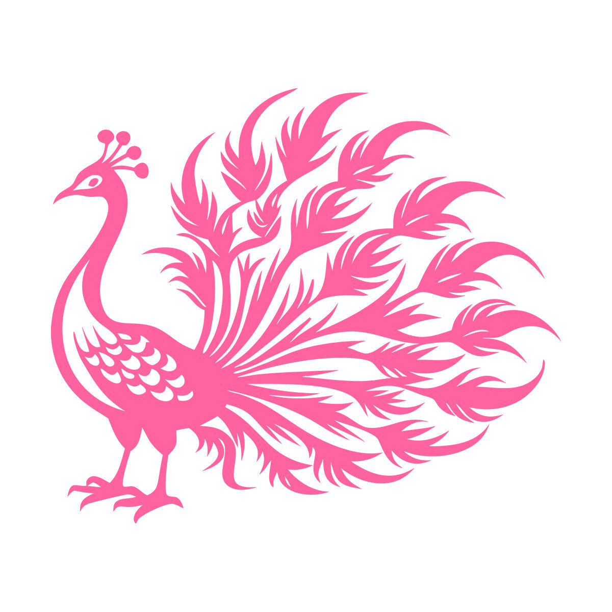 Wall Vinyl Sticker Decor Elegant Peacock With Flowing Feathers Ideal Art Mural Painting