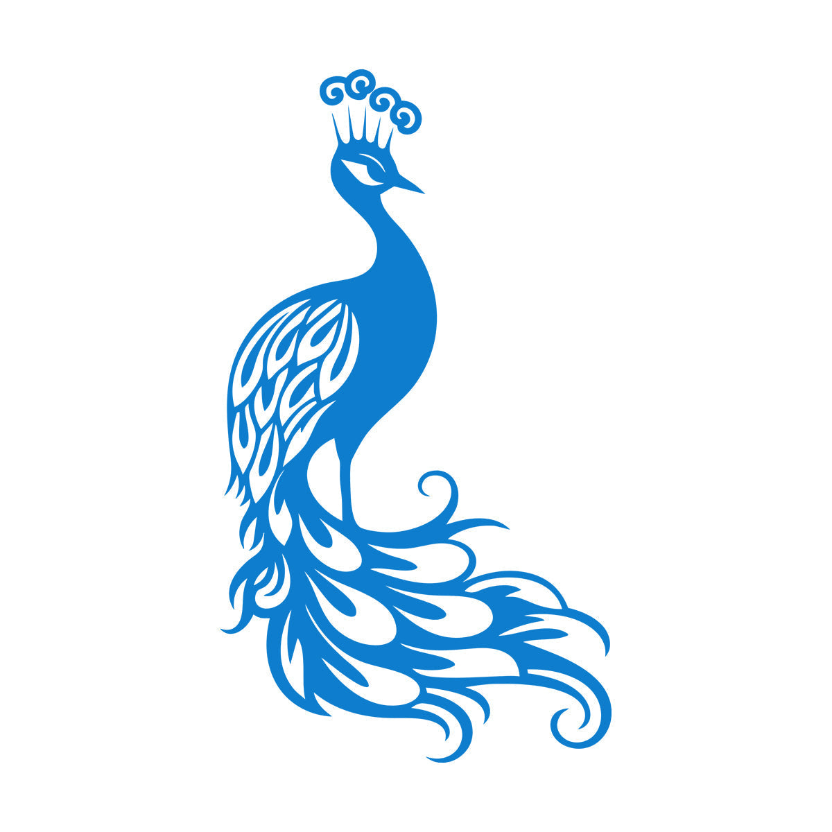 Wall Stickers Elegant Peacock Silhouette With Majestic Feathers Display Art Mural Painting