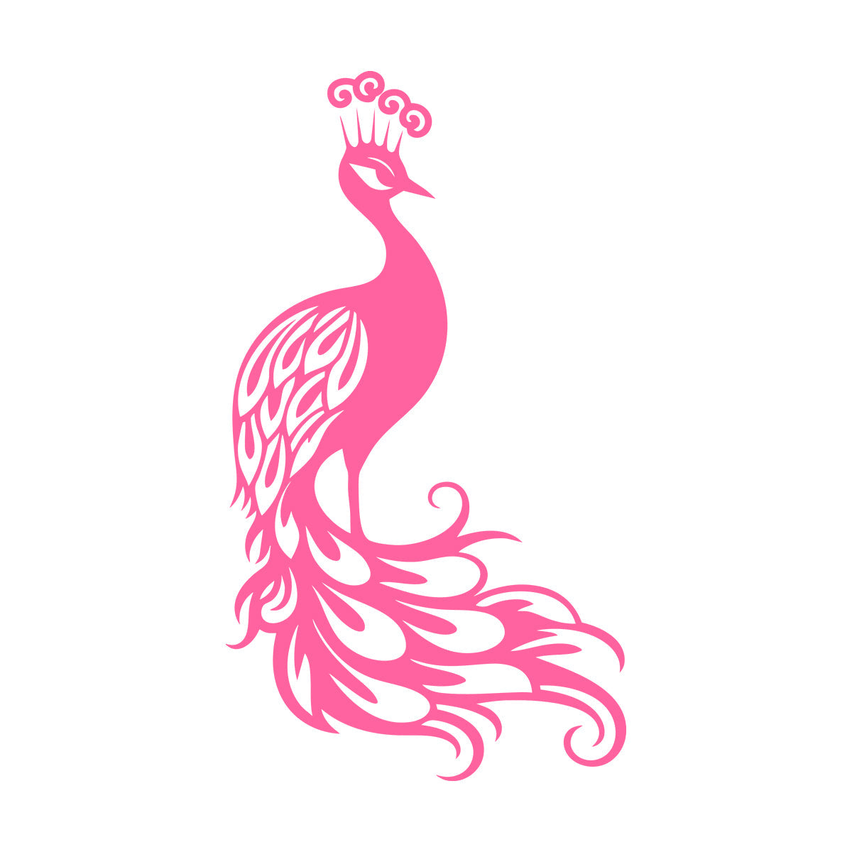 Wall Stickers Elegant Peacock Silhouette With Majestic Feathers Display Art Mural Painting