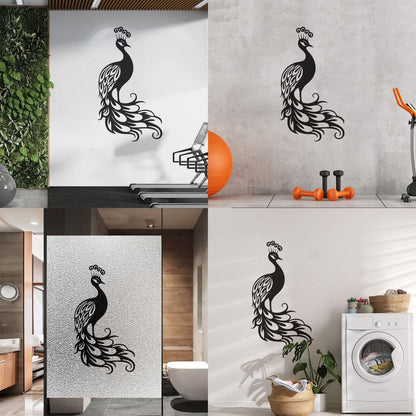 Wall Stickers Elegant Peacock Silhouette With Majestic Feathers Display Art Mural Painting