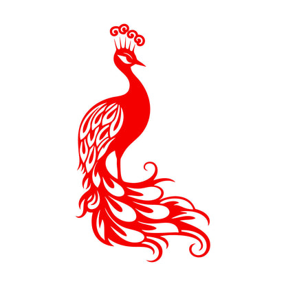 Wall Stickers Elegant Peacock Silhouette With Majestic Feathers Display Art Mural Painting