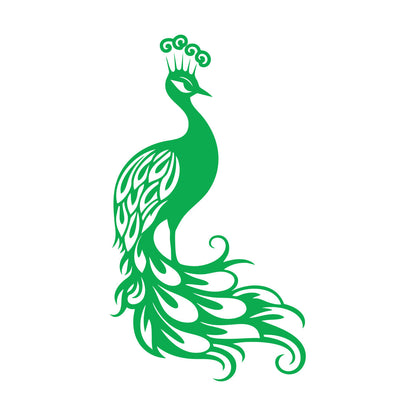 Wall Stickers Elegant Peacock Silhouette With Majestic Feathers Display Art Mural Painting