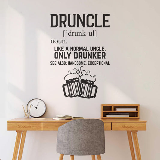 Wall Vinyl Sticker Decor Funny Druncle Drinking Funny Art Mural Painting