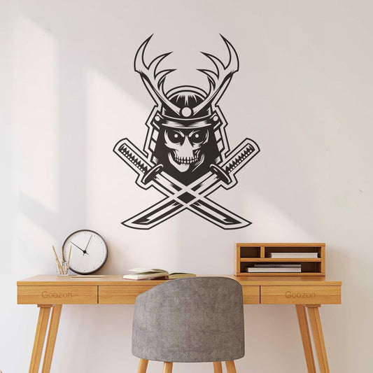 Vinyl Wall Decals Gaming Samurai Ninja Logo Design Glass Stickers