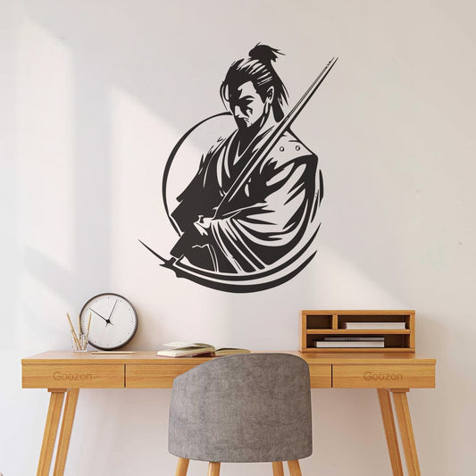 Give An Elegant And Classy Look To Your Brand With Samurai Logo Wall Stickers Do Not Damage The Wall Surface
