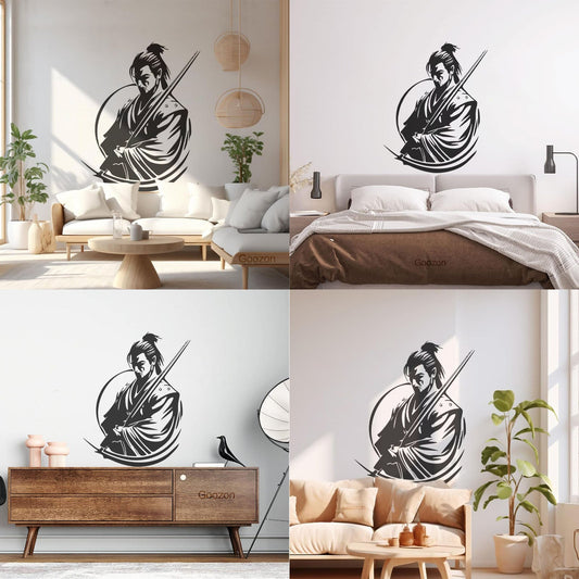 Give An Elegant And Classy Look To Your Brand With Samurai Logo Wall Stickers Do Not Damage The Wall Surface