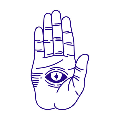 Autocollants finement sculptés En Hand With Eye Alchemy Window Decals