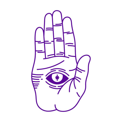 Autocollants finement sculptés En Hand With Eye Alchemy Window Decals