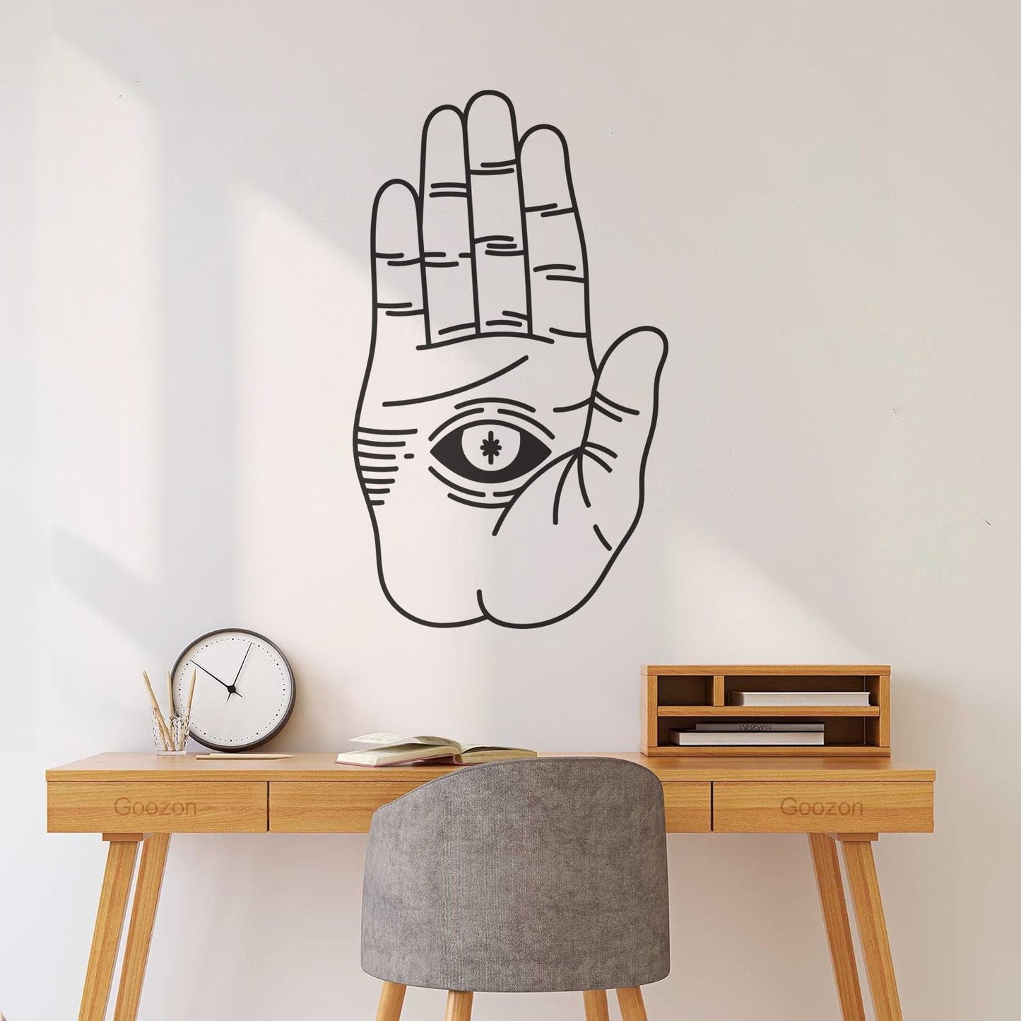 Autocollants finement sculptés En Hand With Eye Alchemy Window Decals