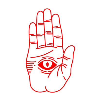 Autocollants finement sculptés En Hand With Eye Alchemy Window Decals