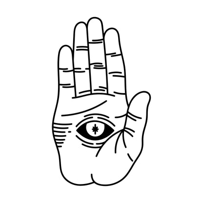 Autocollants finement sculptés En Hand With Eye Alchemy Window Decals