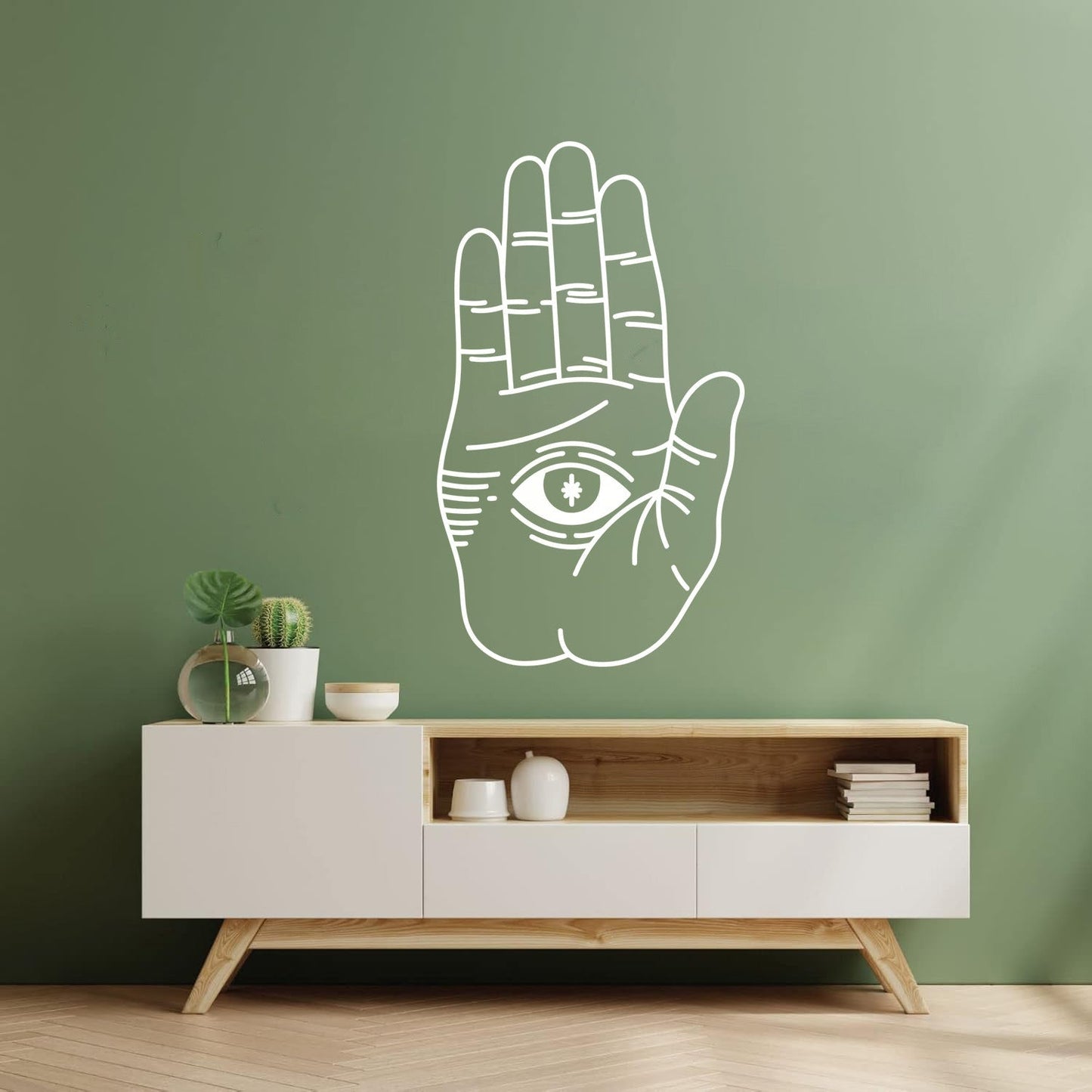 Autocollants finement sculptés En Hand With Eye Alchemy Window Decals