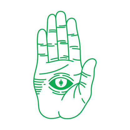 Autocollants finement sculptés En Hand With Eye Alchemy Window Decals