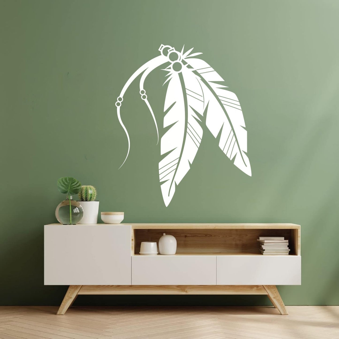 Engraving Stickers Graphics Of Tribal Feathers Easy Installation