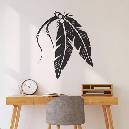 Engraving Stickers Graphics Of Tribal Feathers Easy Installation