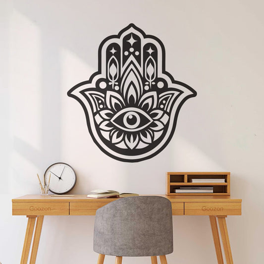 Hamsa Symbol Icon In Solid Style Mural And Wall Vinyl Decal Waterproof